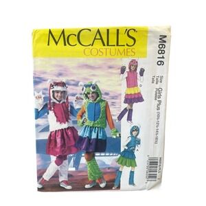 McCall's M6816 Girls Monster Costumes Girls Plus 10.5-16.5 Modern  UNCUT FF
